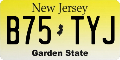 NJ license plate B75TYJ