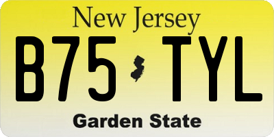 NJ license plate B75TYL