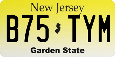 NJ license plate B75TYM