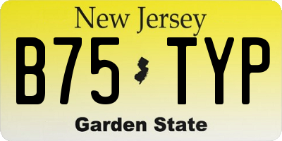 NJ license plate B75TYP