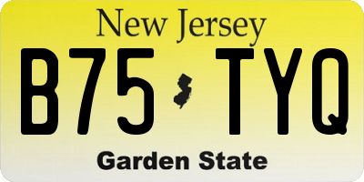 NJ license plate B75TYQ