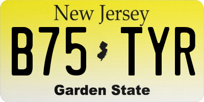 NJ license plate B75TYR