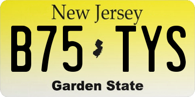 NJ license plate B75TYS