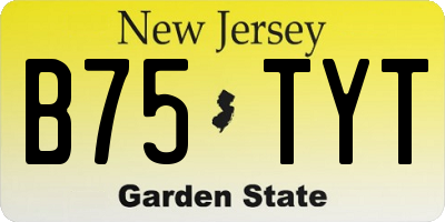 NJ license plate B75TYT