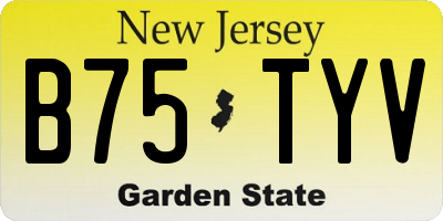 NJ license plate B75TYV