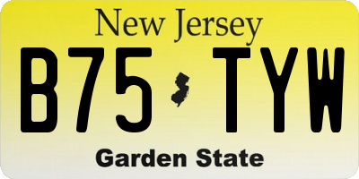NJ license plate B75TYW