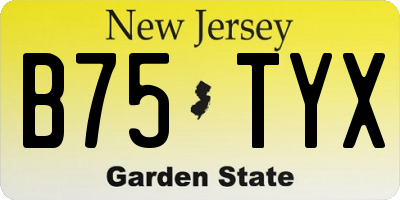 NJ license plate B75TYX