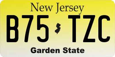 NJ license plate B75TZC