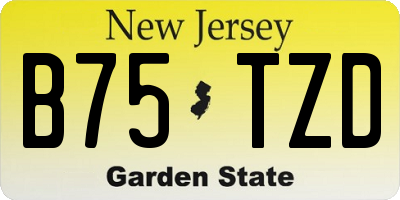 NJ license plate B75TZD