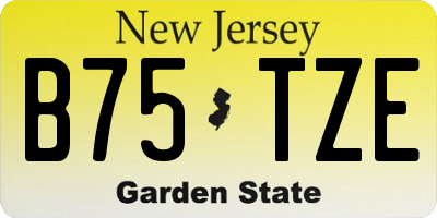 NJ license plate B75TZE