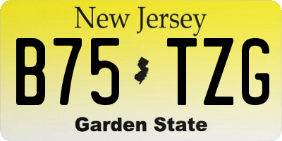 NJ license plate B75TZG