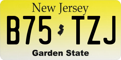 NJ license plate B75TZJ
