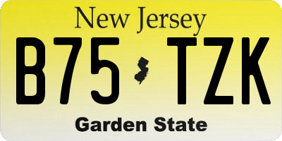 NJ license plate B75TZK