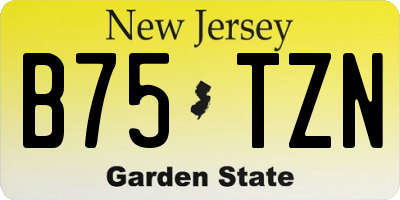 NJ license plate B75TZN