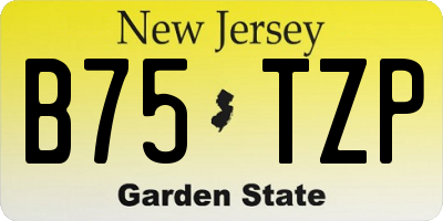 NJ license plate B75TZP