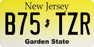 NJ license plate B75TZR
