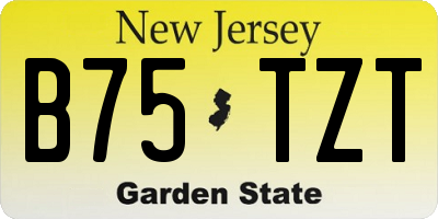 NJ license plate B75TZT