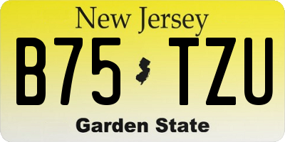 NJ license plate B75TZU