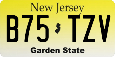 NJ license plate B75TZV