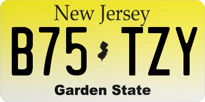 NJ license plate B75TZY