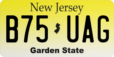 NJ license plate B75UAG