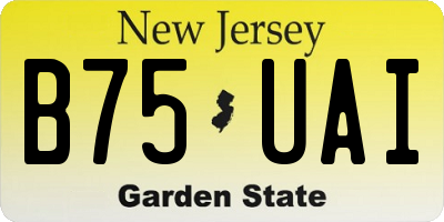 NJ license plate B75UAI