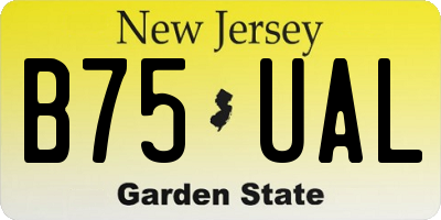 NJ license plate B75UAL