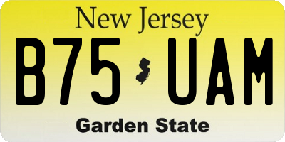 NJ license plate B75UAM