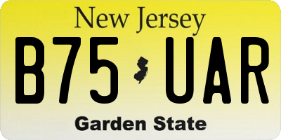 NJ license plate B75UAR