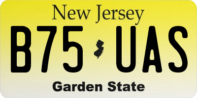 NJ license plate B75UAS