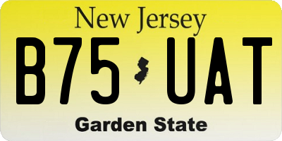 NJ license plate B75UAT