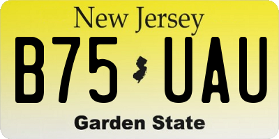 NJ license plate B75UAU