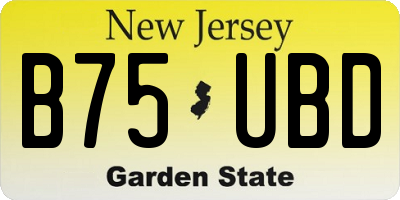 NJ license plate B75UBD