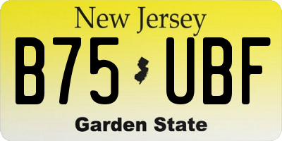 NJ license plate B75UBF