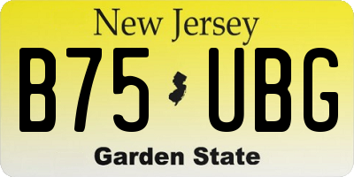 NJ license plate B75UBG