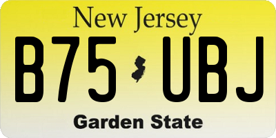NJ license plate B75UBJ