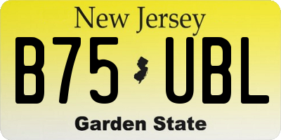 NJ license plate B75UBL