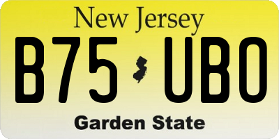 NJ license plate B75UBO