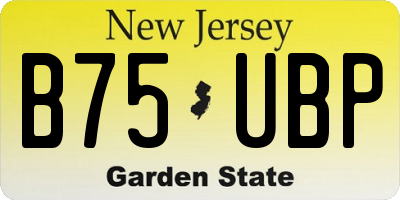 NJ license plate B75UBP