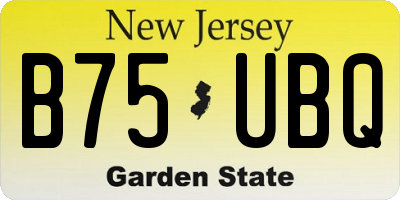NJ license plate B75UBQ