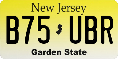 NJ license plate B75UBR
