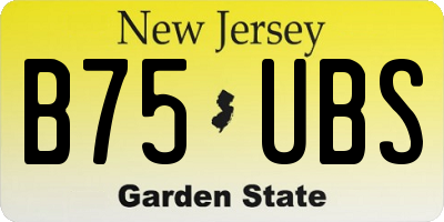 NJ license plate B75UBS
