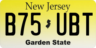 NJ license plate B75UBT