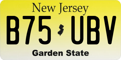 NJ license plate B75UBV