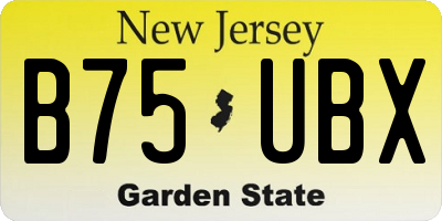 NJ license plate B75UBX