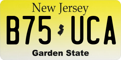NJ license plate B75UCA