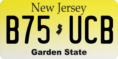 NJ license plate B75UCB