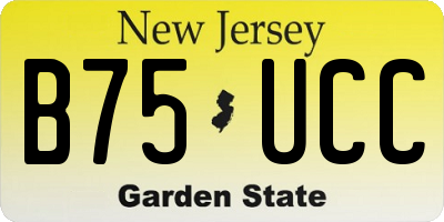 NJ license plate B75UCC