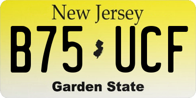 NJ license plate B75UCF