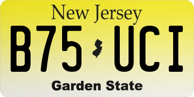 NJ license plate B75UCI
